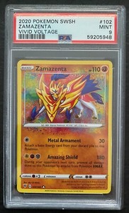 2020 POKEMON SWORD & SHIELD VIVID VOLTAGE #102 ZAMAZENTA PSA 9
