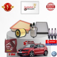 Inspektionskit Filter ÖL Kerzen VW Polo V 1.2 51KW 70CV Von 2009->