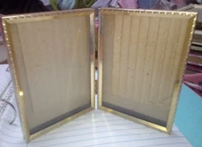 Vintage Brass Double Picture Frame – 3.5x5” Free-Standing 1950s-60s – MCM Decor