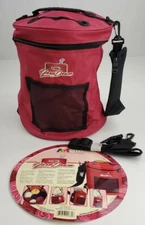 Artbin Yarn Drum Rasberry Knitting Crochet Basket Organizer With Zippered Pouch 