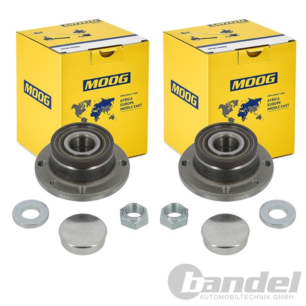 2X Moog RADLAGER-SATZ Radlagersatz Hinten Passend FüR Fiat Doblo Stilo-image
