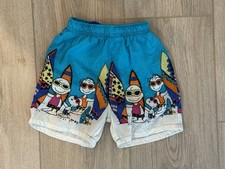 Size 4 Vintage Kids Peanuts Snoopy Surfing Swim Shorts Trunks