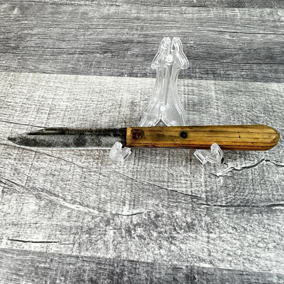 Wood Handle Half Collectible Vintage Factory Manufactured Fixed