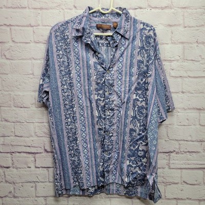 Tori Richard Multi Pattern Hawaiian Button Shirt Mens XL Vacation Travel Resort