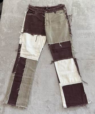 Jaded London Jeans Women 30 Multicolor Patchwork  Boyfriend Fit Grunge Boho