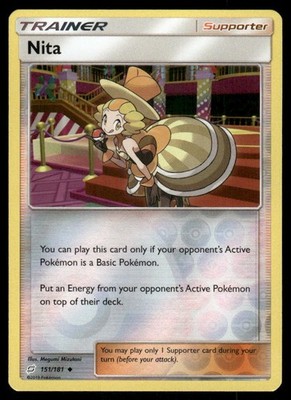 Pokemon Karten Nita 151/181 Reverse Holo Team Up Sonne & Mond NM
