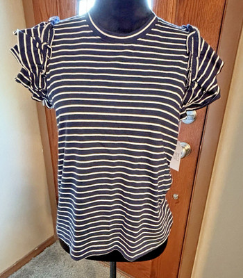TT RFL Shoulder Tank Dark Navy Stripe Size S (4-6)