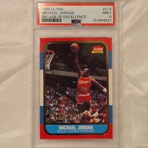 Fleer Ultra 1996-97 Michael Jordan Decade of Excellence U-4 Chicago Bulls PSA 9