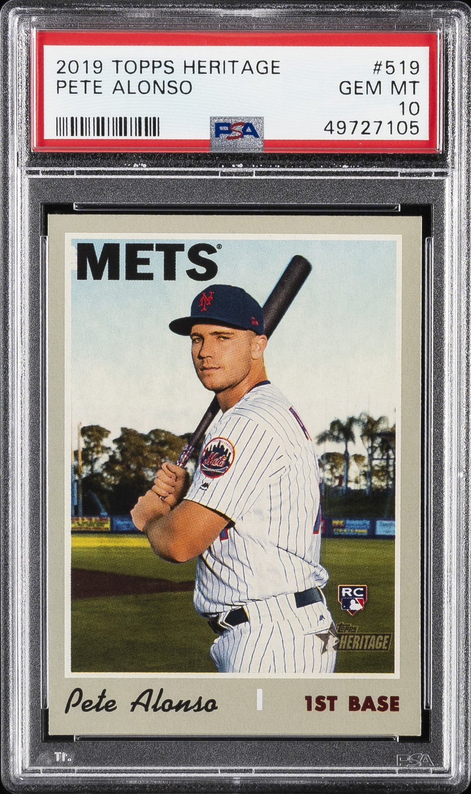 2019 TOPPS HERITAGE #519 PETE ALONSO ROOKIE RC PSA 10