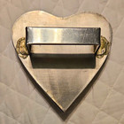 Vintage Antiquw Large Heart Cookie Cutter Metal Silver w/ Handle — photo 1