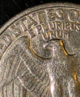 1994-P 25c Quarter Spitting Eagle Die Error Die Scratch Extra