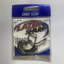 Eagle Claw Lazer Sharp L2004G  Circle Sea Fishing Hooks Platinum Black Size 6/0
