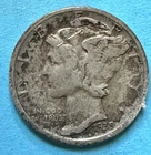 1939-S Mercury Dime. 90% Silver. Fine Condition. Wartime Coin. Charity Auction.