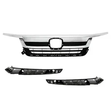 Front Upper Grille Grill Fit For 2019-2021 Honda Pilot With Molding Trim