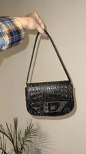 Diesel 1DR - Iconic shoulder bag in croc-print leather