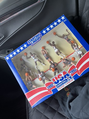 #ad 1992 Starting Lineup USA Olympic Basketball Dream Team Vintage Damaged Box $50.00