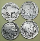 4 Buffalo /Indian Head Nickels - (1913P Type 1, 1929S, 1936P, & 1937P)