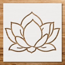 Simplified Lotus Flower Outline Wall Art Reusable Plastic Stencil Physical Pr