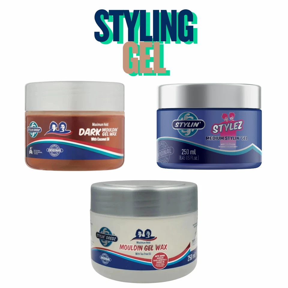 STYLIN' DREDZ Stylin’ Dredz Hair Styling Gels 250ml | Moulding, Wax & Medium Hold Gel
