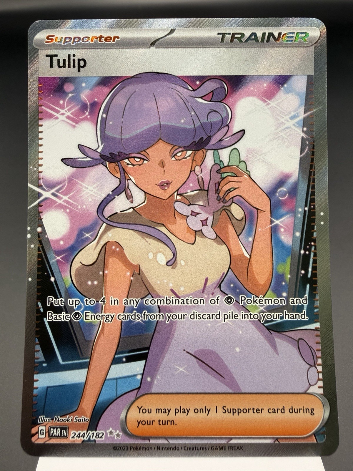 Tulip 244/182 - Full Art Secret Rare - Paradox Rift Pokemon Card NM