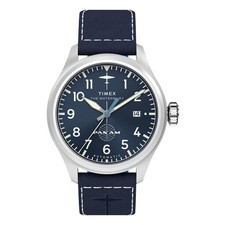 Timex Pan Am Waterbury Aviation Pilot Automatic Stainless Steel Watch TW2Y38800
