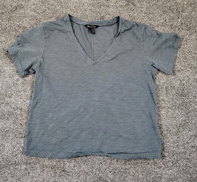 Athleta Essential V-Neck Tee Women's XS Teal Short Sleeve T-Shirt Cropped