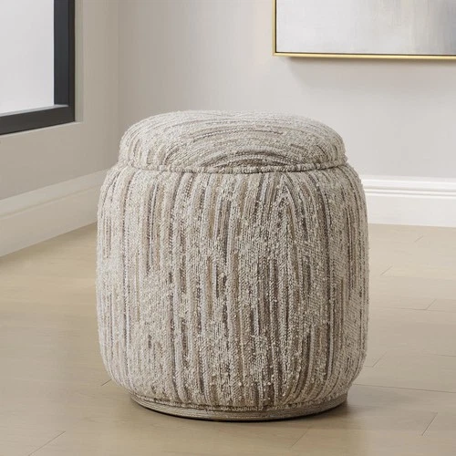Uttermost 23876 Dialogue 18"W Pouf - MultiColor - Picture 2 of 6