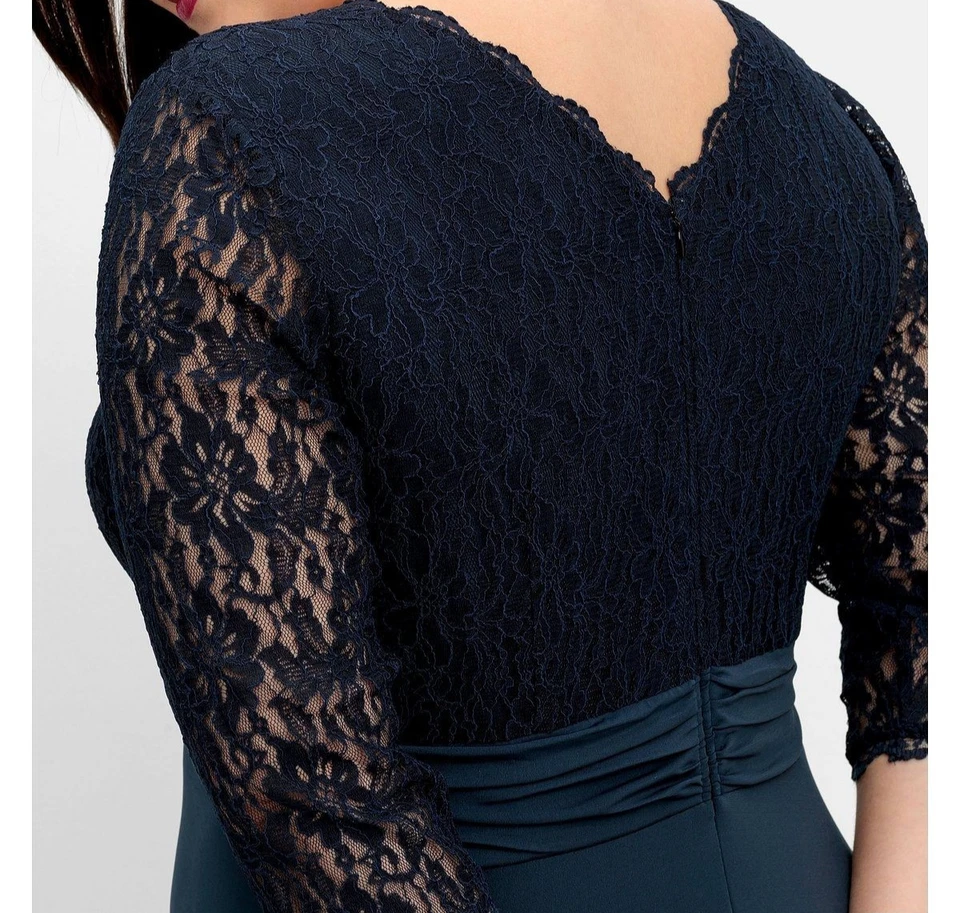 Sheego Abendkleid 50 Kleid Damen elegant Spitze Cocktailkleid Maxikleid #802 - Bild 3 von 4