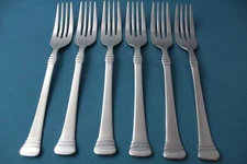 6 Salad Forks Cambridge CODIE GLOSSY Stainless China NEW 6 1/4"