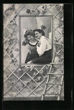 Mann in Tracht beim Fensterln, Erotik, Ansich...