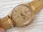 565161 Original Vintage Seiko SQ Day Date Gold Tone Watch NOT Running