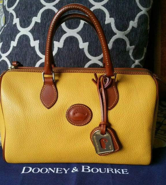 DOONEY & BOURKE YELLOW ALL WEATHER LEATHER CLASSIC SATCHEL EUC eBay