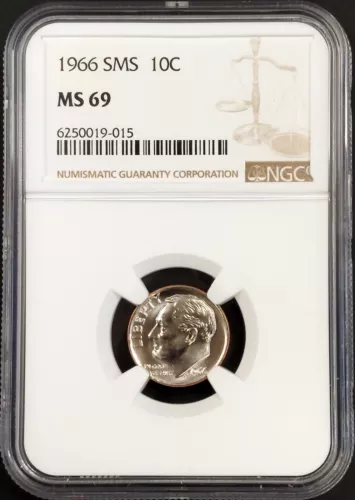 1966 SMS Roosevelt Dime certified MS 69 by NGC!