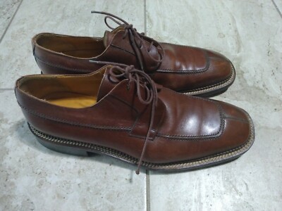 Mezlan Brown Leather Split-Toe Derby Shoes M 13 Mezlan Mens Size 10.5M Brown Leather Split Toe Lace Up Derby  main image 2