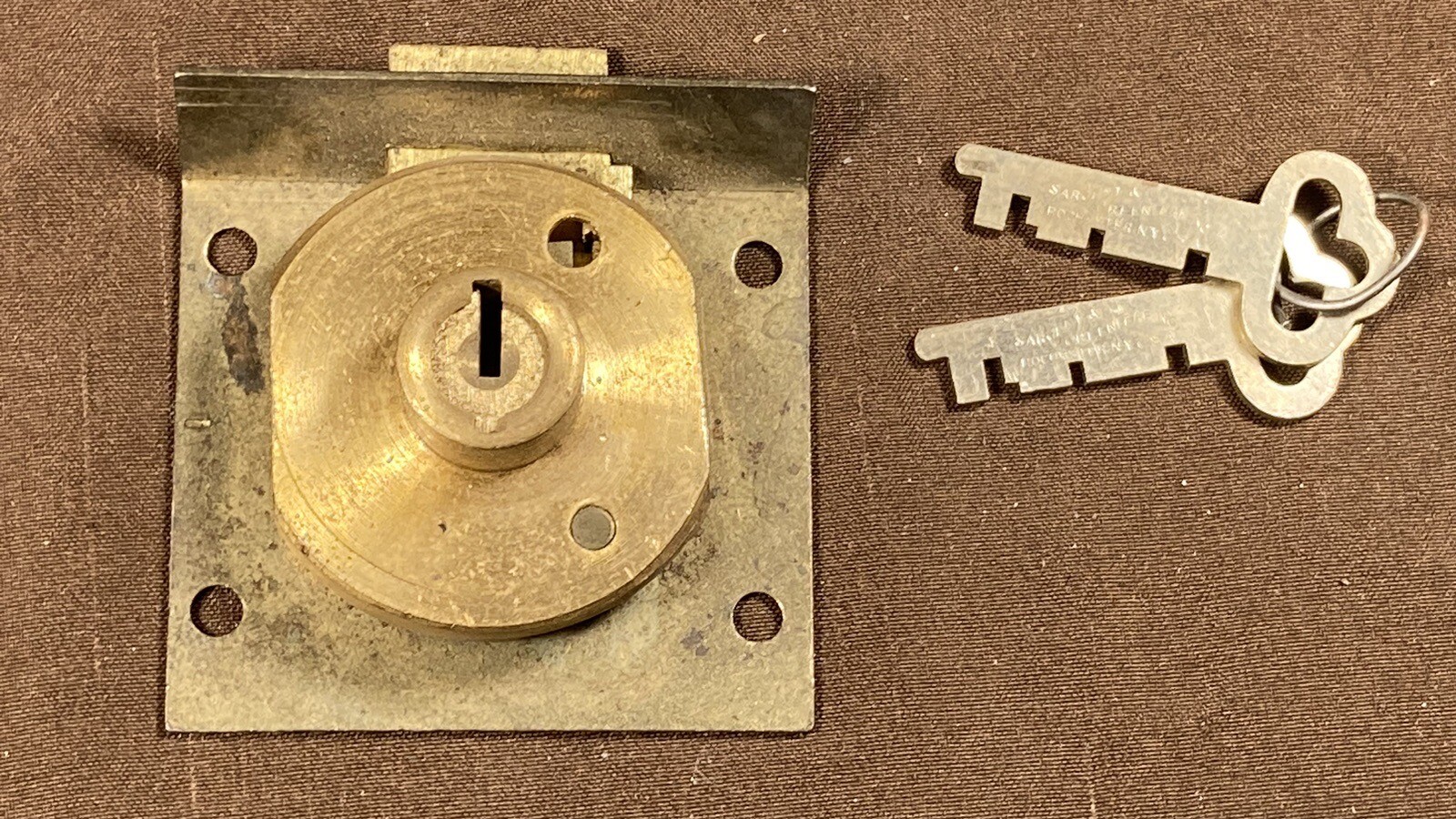 Rare Antique Sargent Greenleaf School Desk Cabinet with File Drawer Lock-image