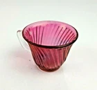 Vintage Federal Glass Diana Cranberry Ruby Flash Swirl Demitasse Cup Only