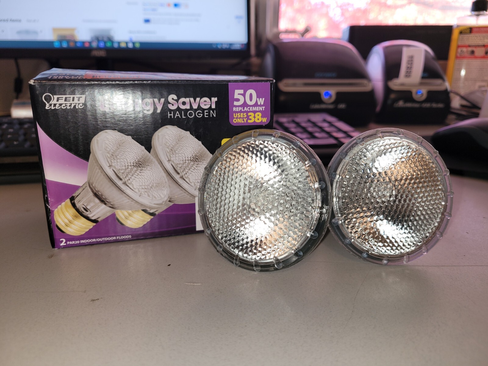 2 FEIT Par20 50W Replacement Flood Bulbs