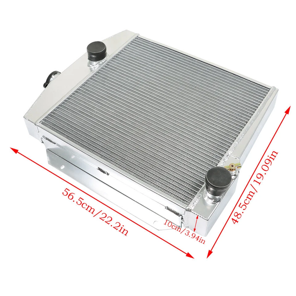 Fit For 1961-1971 International Harvester Scout 4 Row Silver Aluminum Radiator - Image 2 of 4