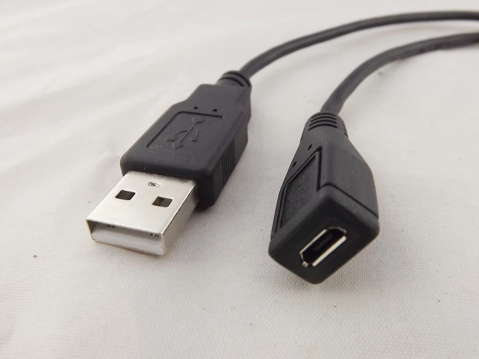 10x USB 2.0 A Male To Micro 5 Pin USB Female Charging Data Converter Cable Cord - Image 2 of 4