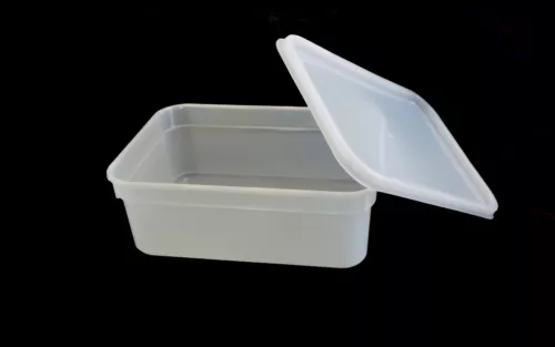 2 litre rectangular ice cream tubs / food storage containers with lids image 3