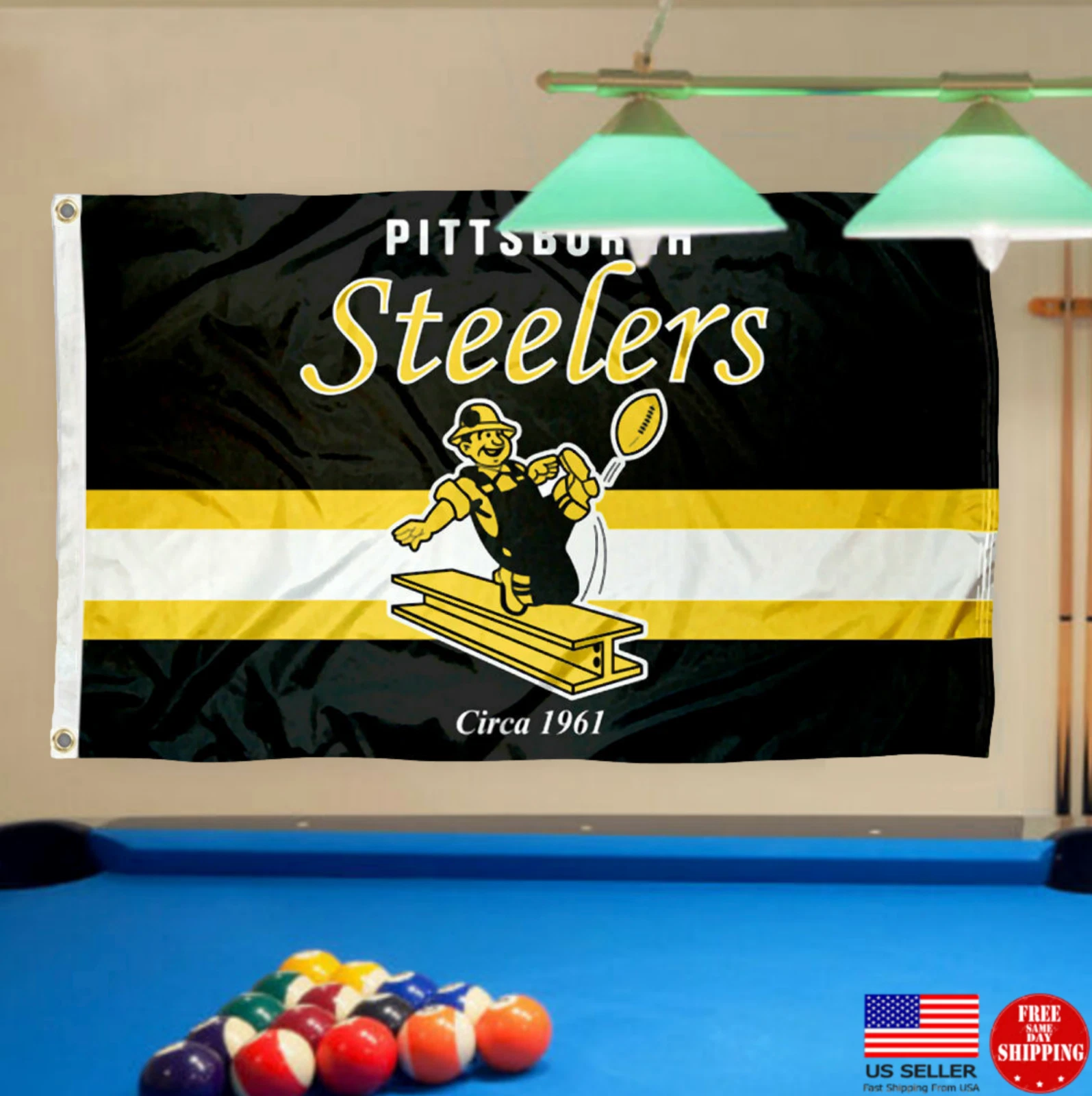 FLAG Pittsburgh Banner USA Man Cave Flags