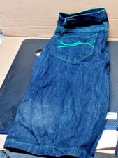 Vtg y2k baggy jeans cyber goth embroidered black grunge wide leg skater 32