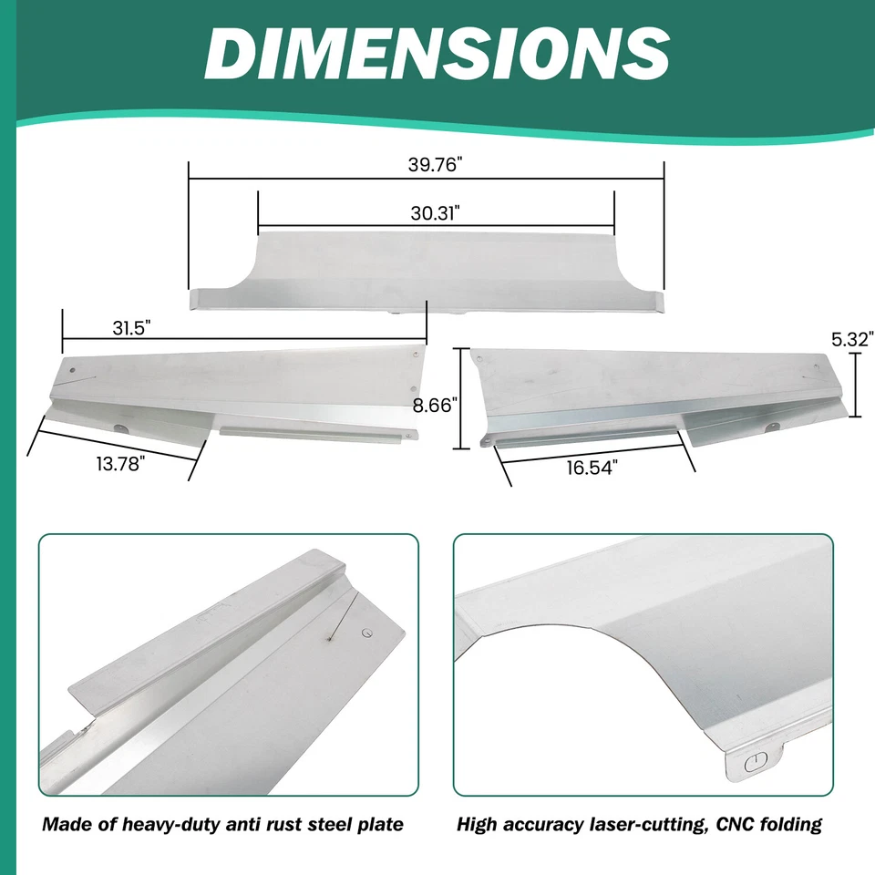 For 1969-1972 Chevy/GMC C10 Radiator Filler Panels Smooth Steel 3-Piece Kit New - Image 4 of 4