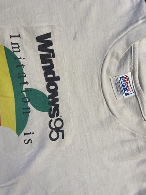 VTG 90s Apple Macintosh Mac 84 Windows 95 SS T-Shirt Xxl Rare