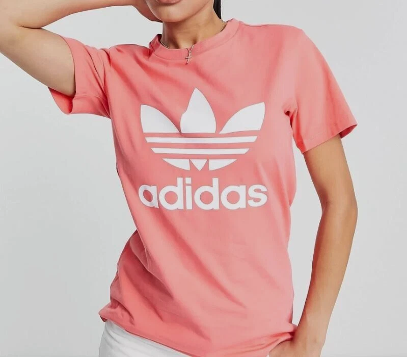 | ADIDAS #HE6871 TREFOIL TEE WOMENS eBay MEDIUM SHIRT~SIZE CORAL ORIGINALS 194817975597 NEW