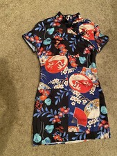 Zara Printed Toggle Japanese Style Dress Size Small 32inch
