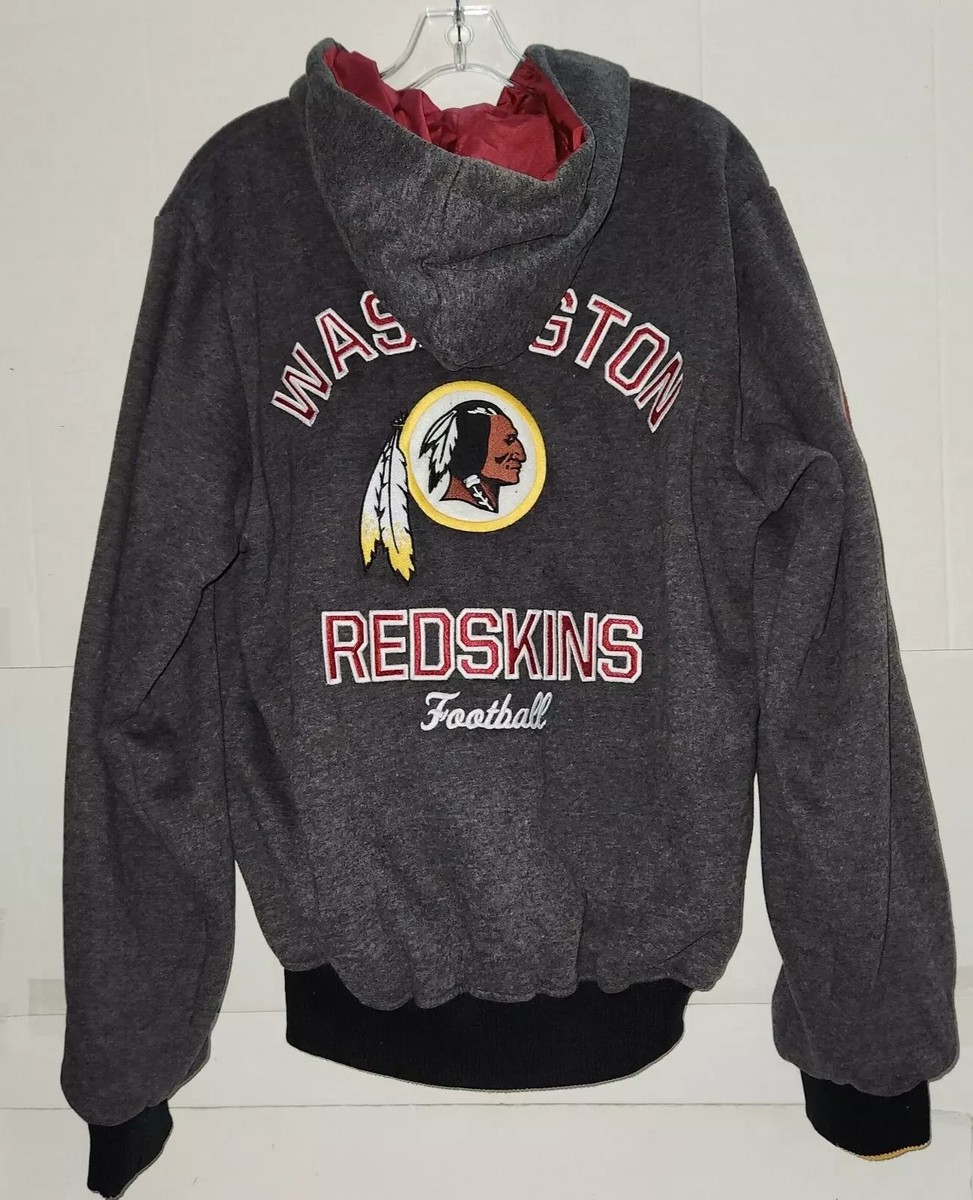 REDSKINS ダークブラウン スエードジャケット Vintage Washington Redskins Logo Athletic Pro Line Puffer Jacket