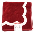 NEW CARO RED & WHITE SWIRL MARGIN 100% COTTON SOFT & PLUSH BATH TOWEL