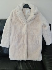 Faux Fur Coat Girls Size 11 Year Cream Colour Brand New