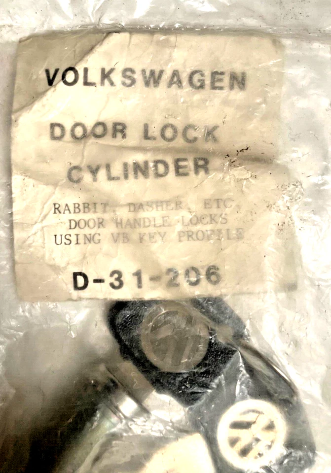 Nuevo de Lote Antiguo VW D-31-206 Volkswagen ASP PUERTA Cerradura Cilindro 2 Llaves Conejo Dasher VB Llave PR Foto 3 de 4